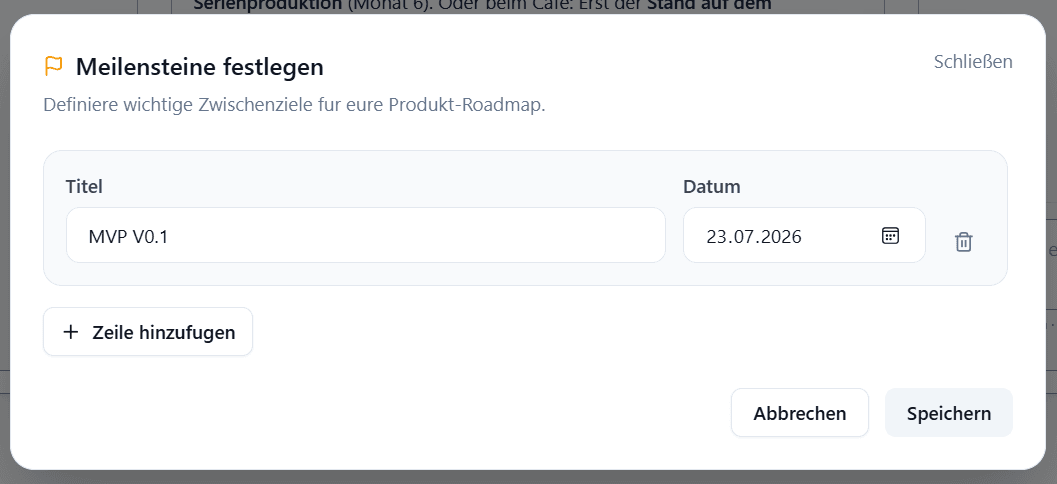 Meilensteine festlegen für die Produkt-Roadmap